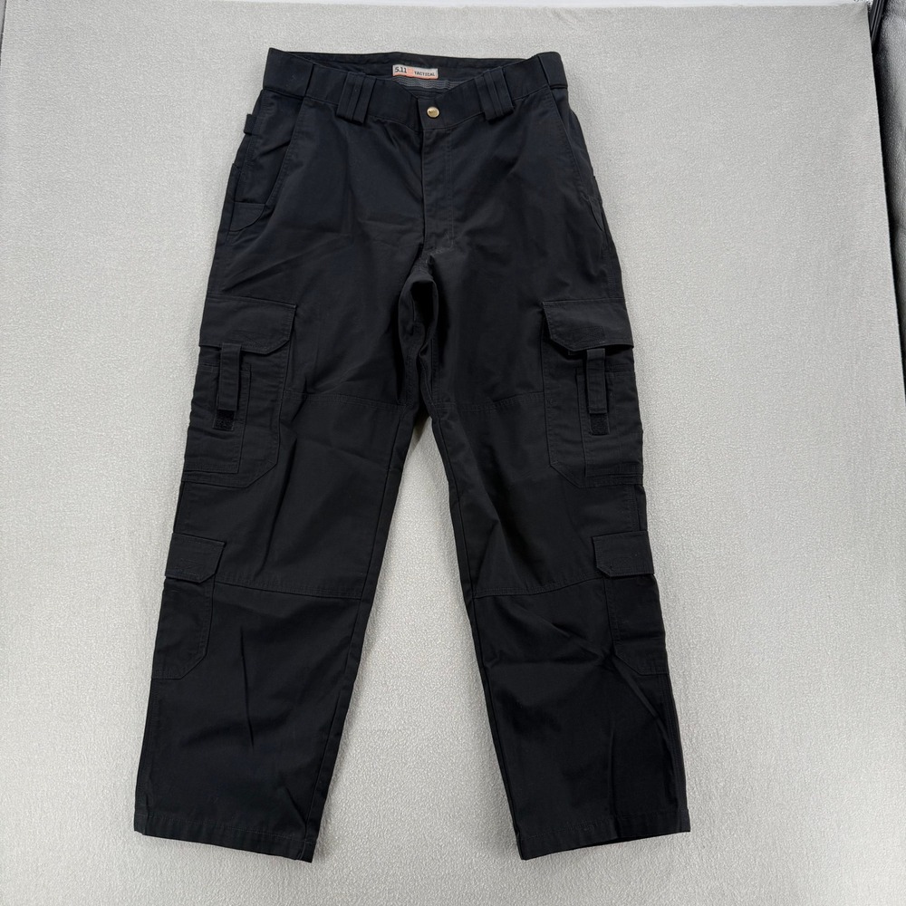 5.11 511 Tactical Series Rip Stop Cargo Utility Workwear Black Pants Men 34 x 30